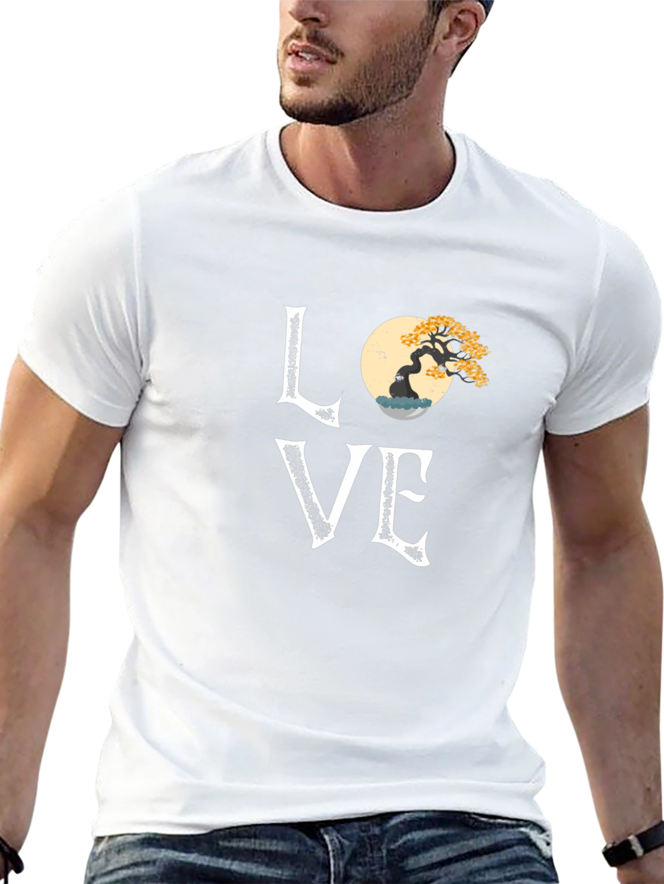 Bonsai Tree Love Graphic Tee - Artistic Nature T-Shirt