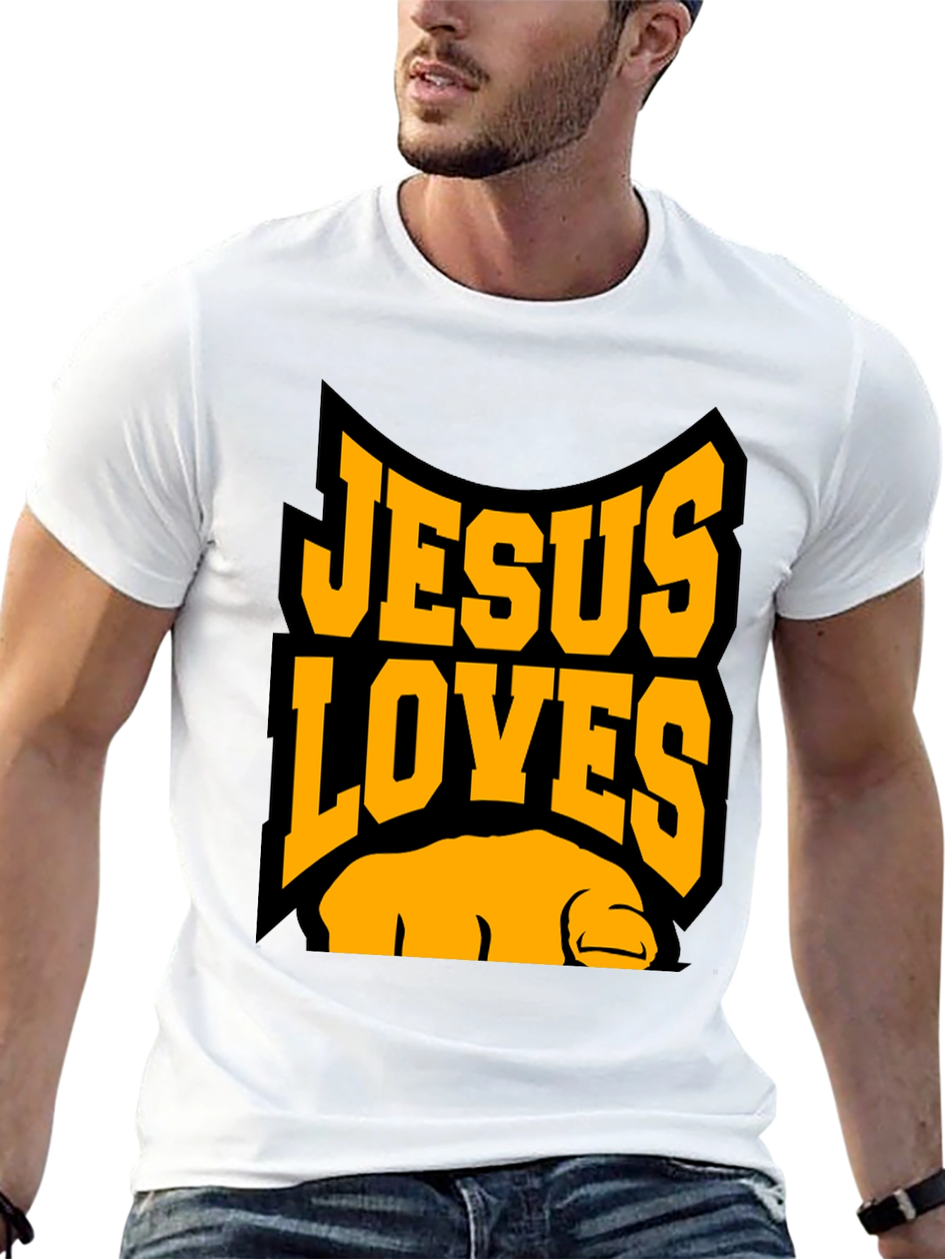 Jesus Loves You Black Graphic Tee