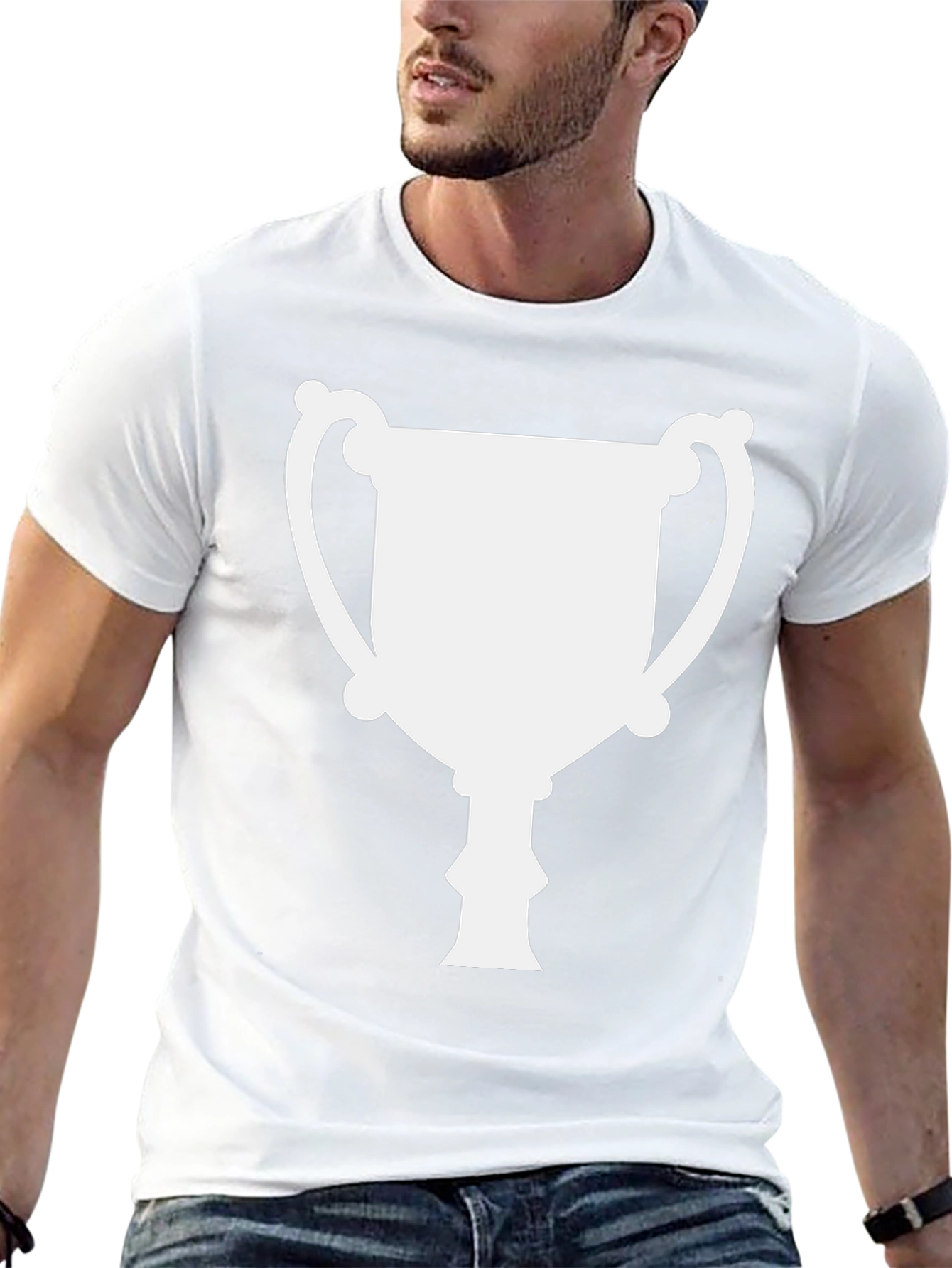 Trophy Graphic Tee - Black Cotton T-Shirt