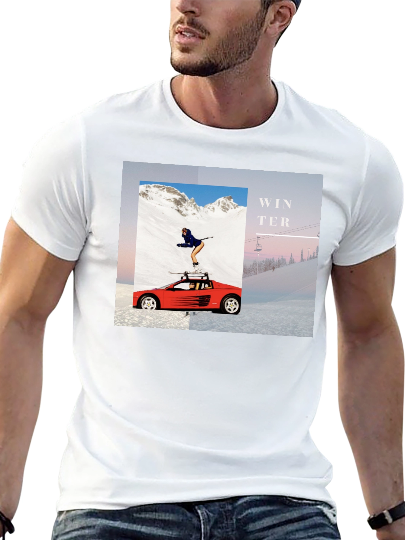 Winter Scene Graphic Tee - Unisex Black T-Shirt