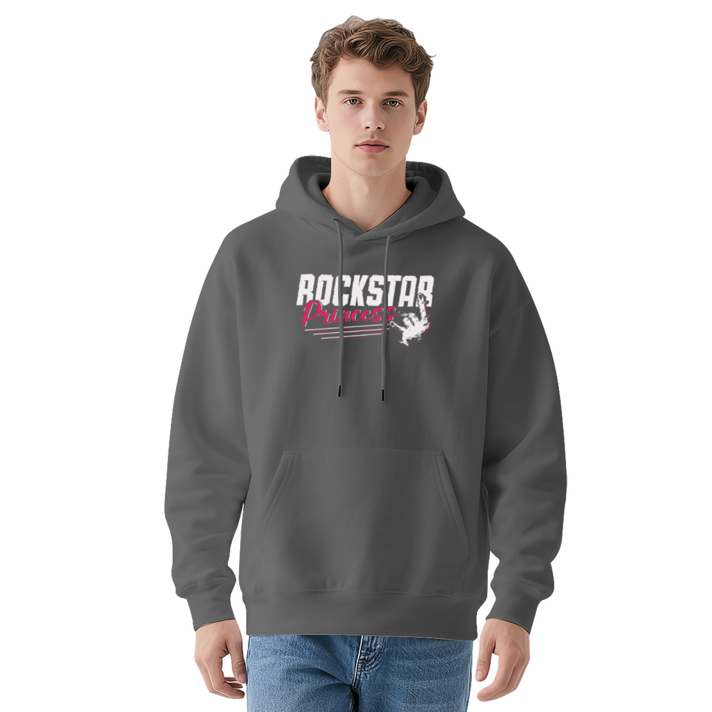 Retro Rockstar Princess Navy Graphic Hoodie