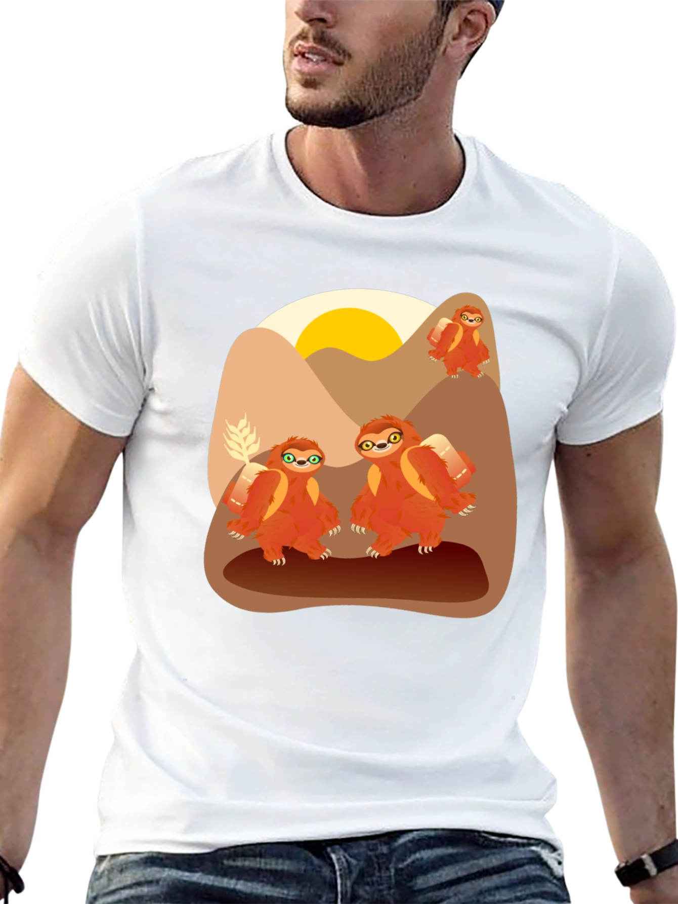 Sloth Hiking Graphic Tee - Adventure Ready!