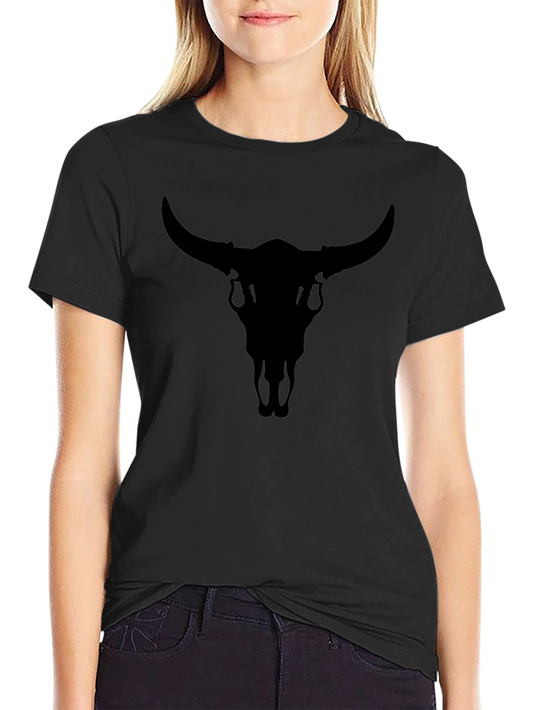 Black Bull Skull Graphic Tee