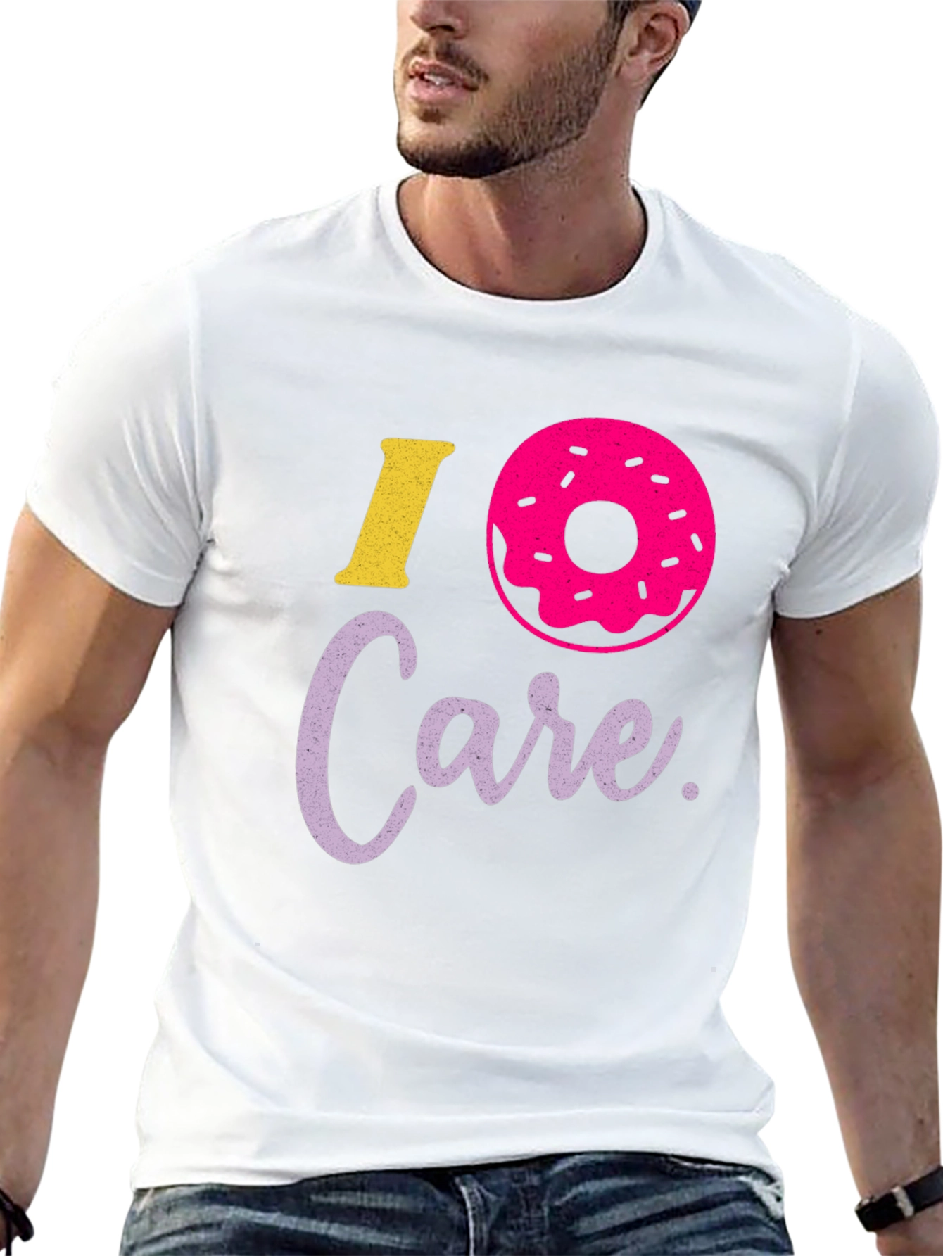 I Donut Care Black T-Shirt Graphic Print