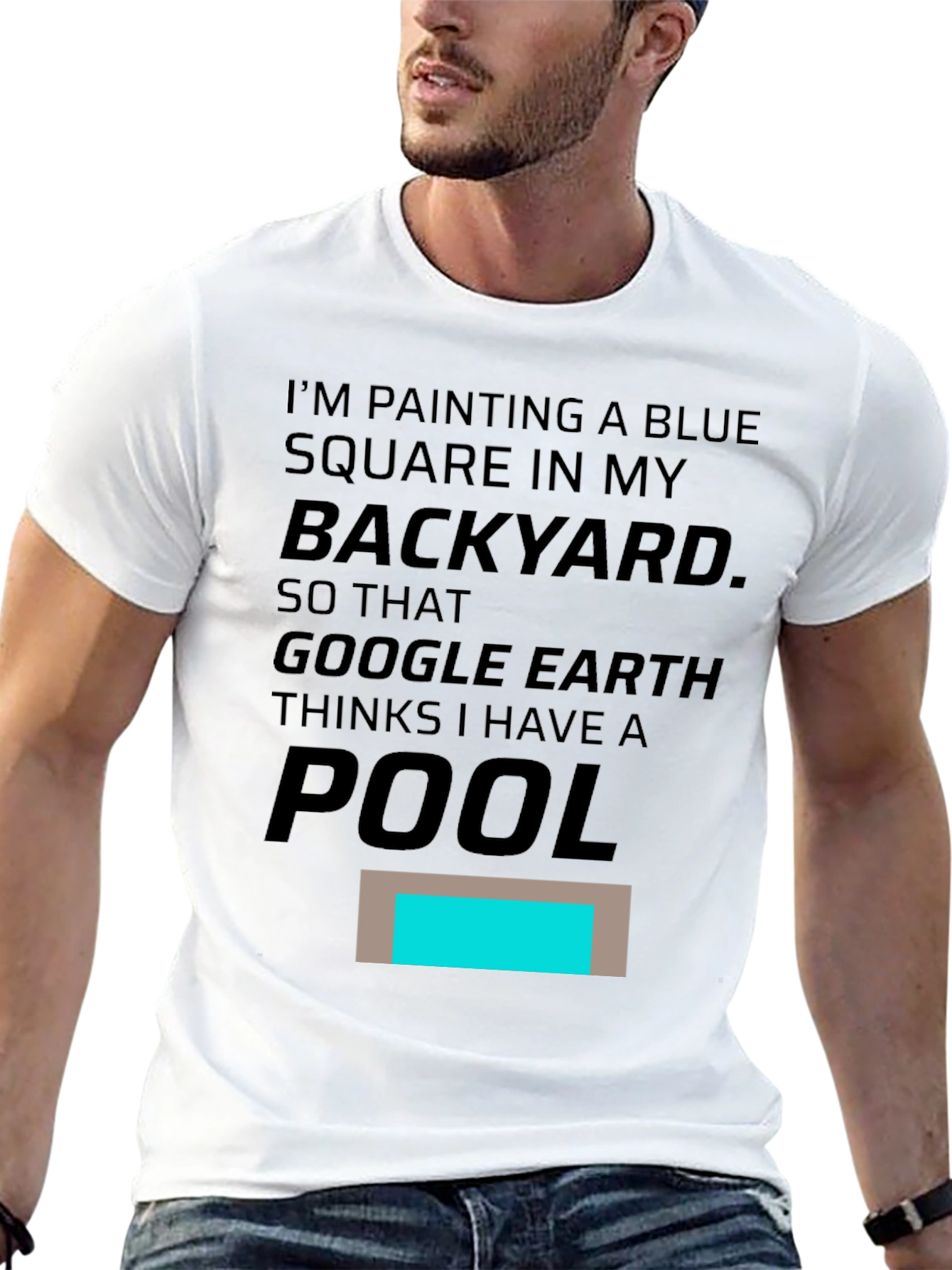 Funny Google Earth Pool Prank T-Shirt