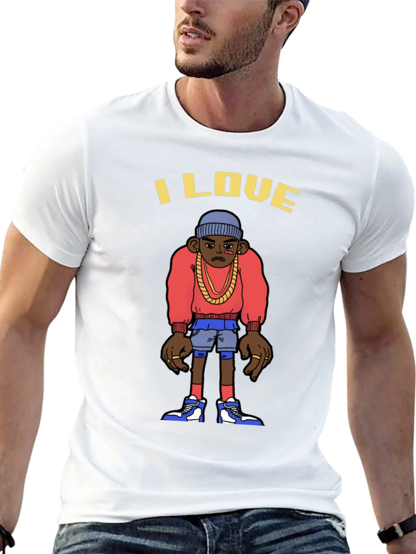 I Love Cartoon Character Graphic T-Shirt