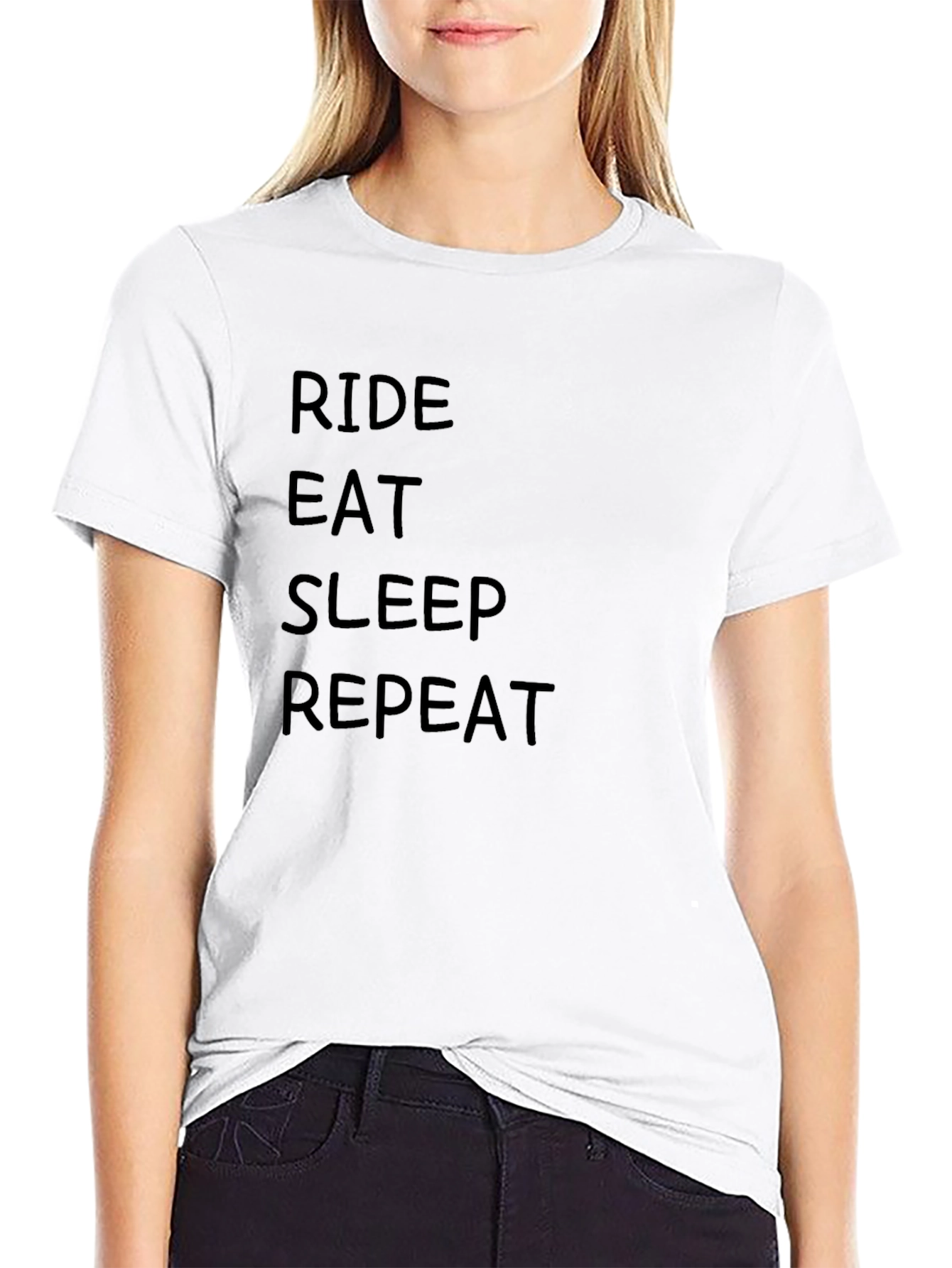 Ride Eat Sleep Repeat Black Graphic Tee