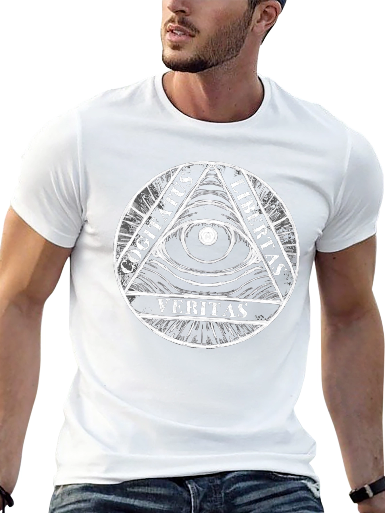 Illuminati Eye Black T-Shirt - Cogitatus Veritas Libertas