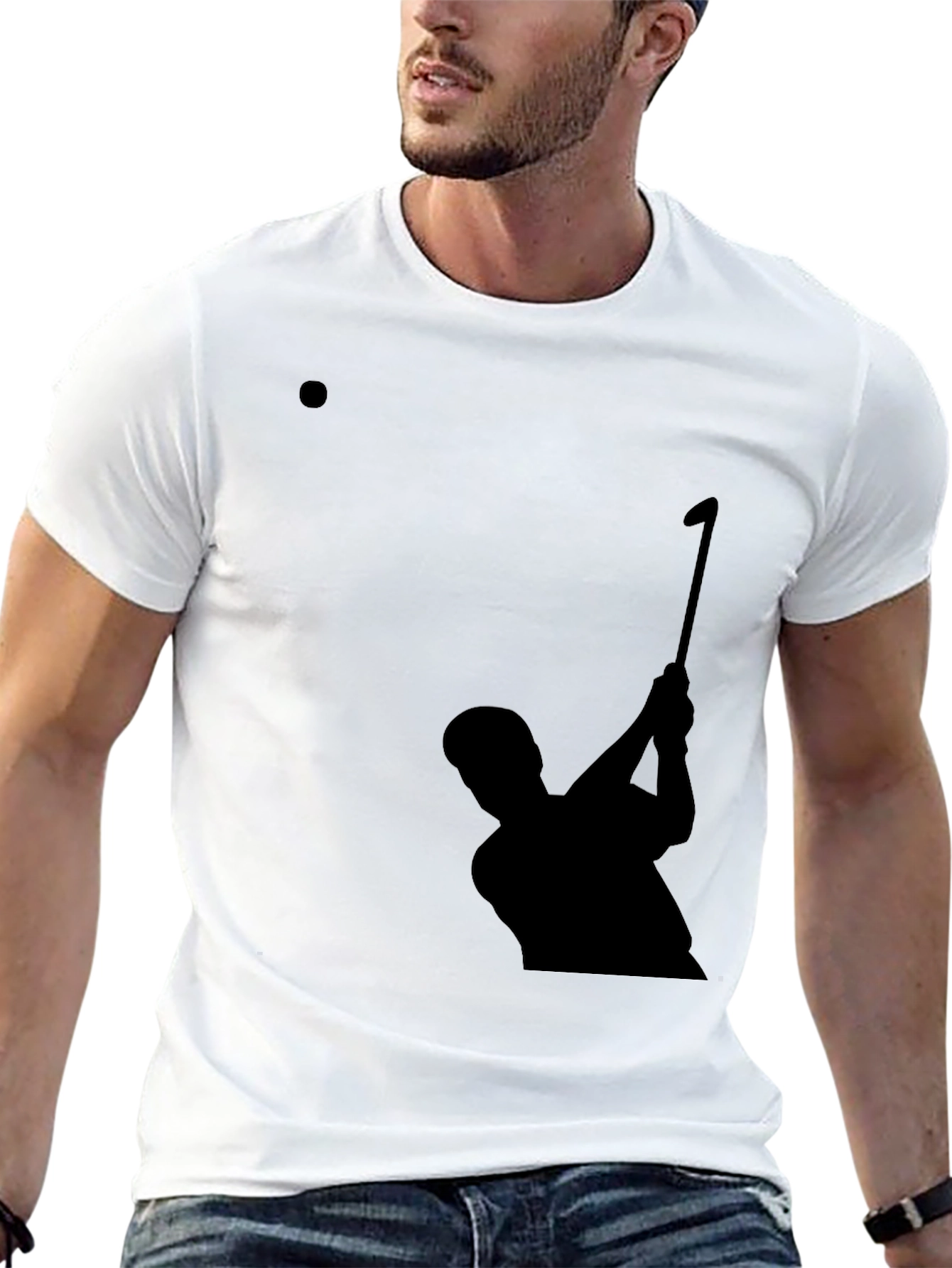 Golf Silhouette Tee - Stylish Black Golfing T-Shirt