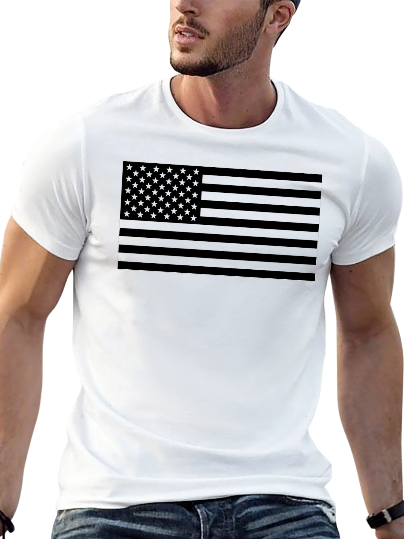 Stealth American Flag Graphic T-Shirt
