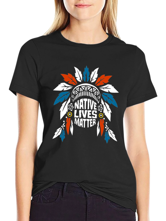 Native Lives Matter Graphic Tee - Black