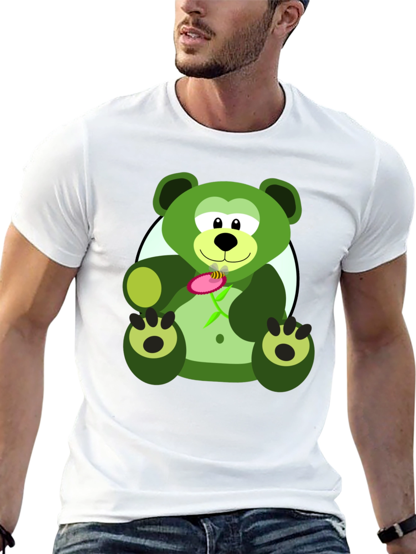 Green Bear Graphic Tee - Mens Black T-Shirt