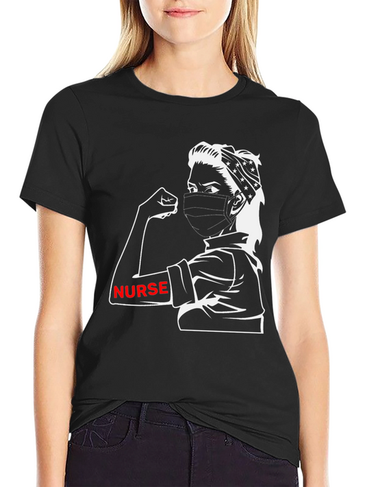 Nurse Strong T-Shirt - Black Graphic Tee