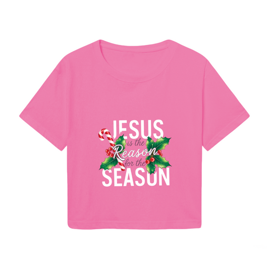 Jesus Is The Reason For The Season Festive Holiday Crop Top