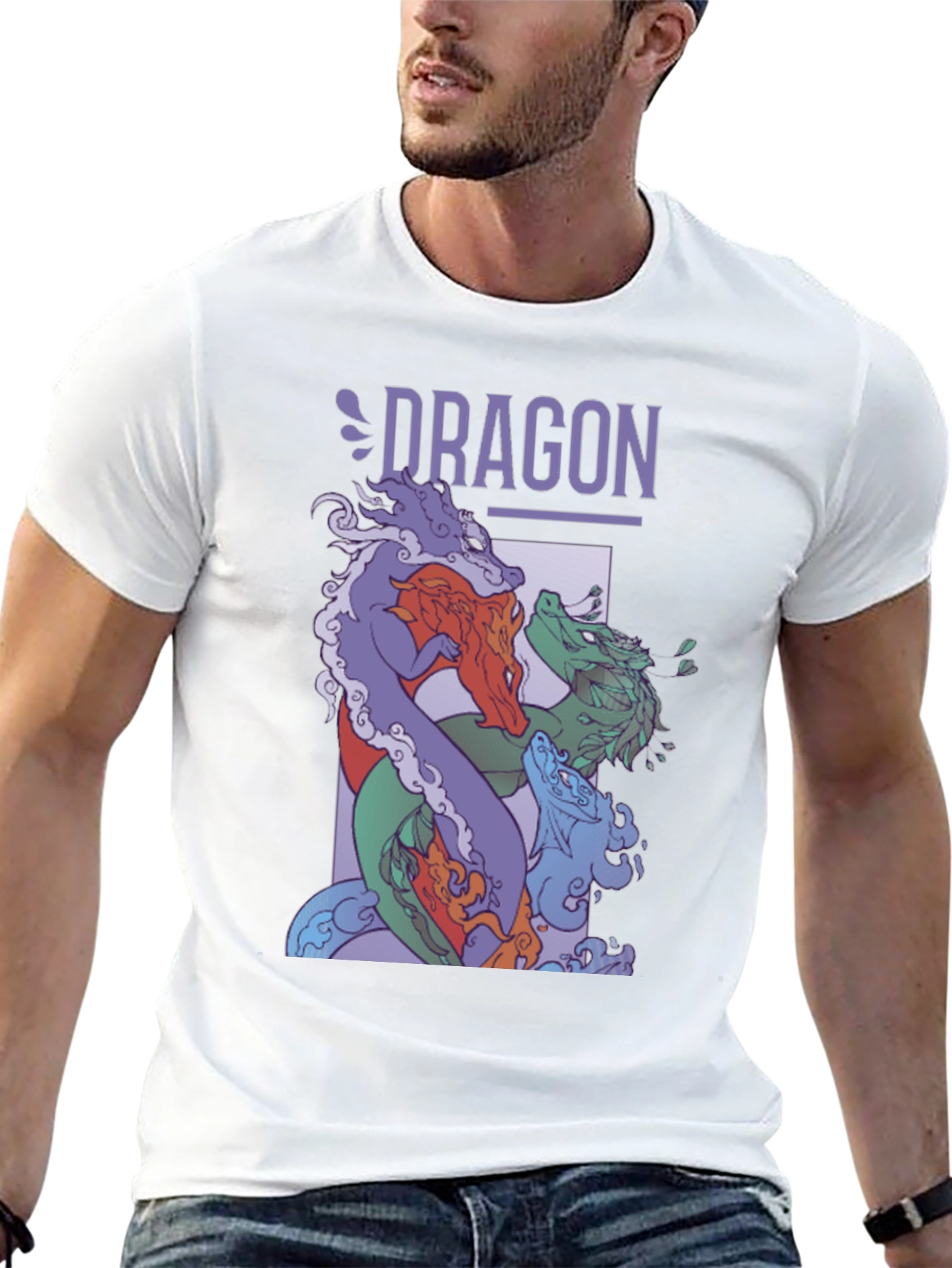 Dragon Graphic Print Tee - Black T-Shirt
