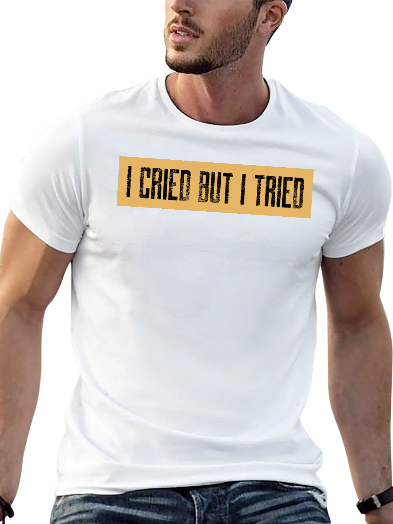 I Cried But I Tried Graphic Tee - Black