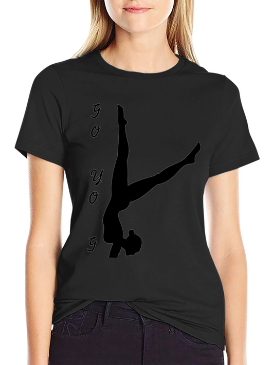 Yoga Silhouette Graphic Tee - Black Cotton Blend