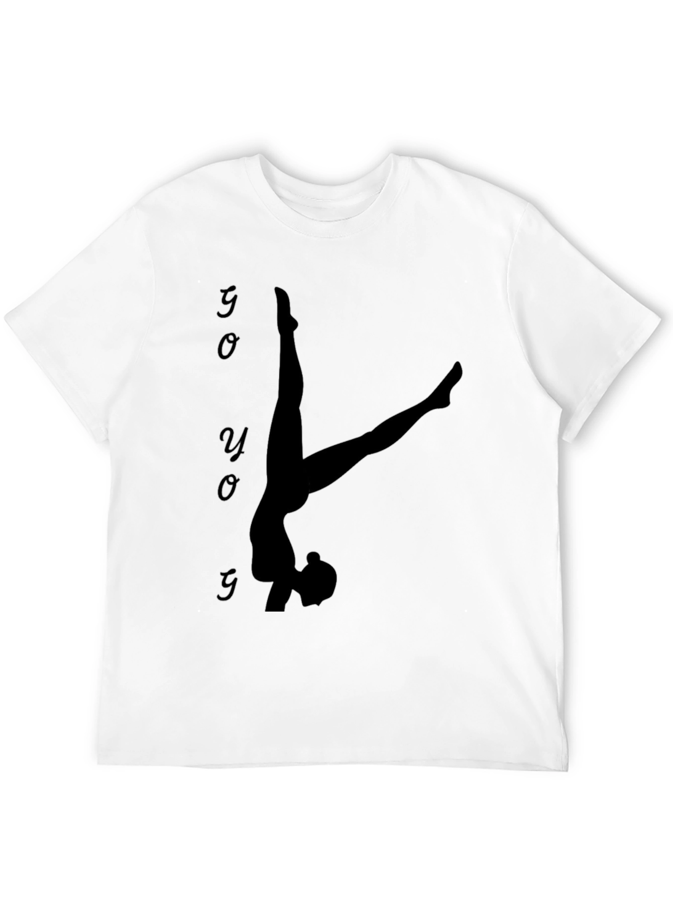 Yoga Silhouette Graphic Tee - Black Cotton Blend