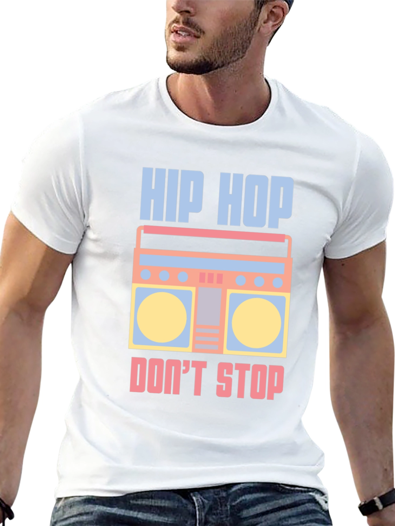 Hip Hop Boombox Graphic Tee - Cool Retro Style