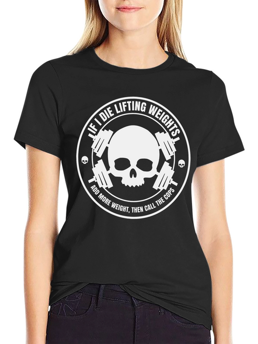 Weightlifting Skull Graphic Tee
