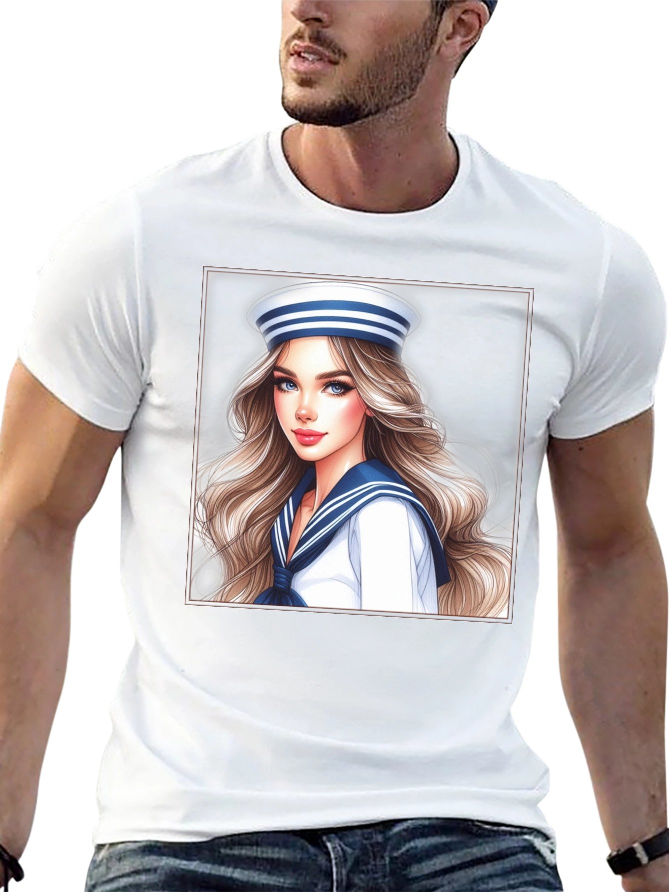 Sailor Girl Graphic T-Shirt - Unique Trendy Design