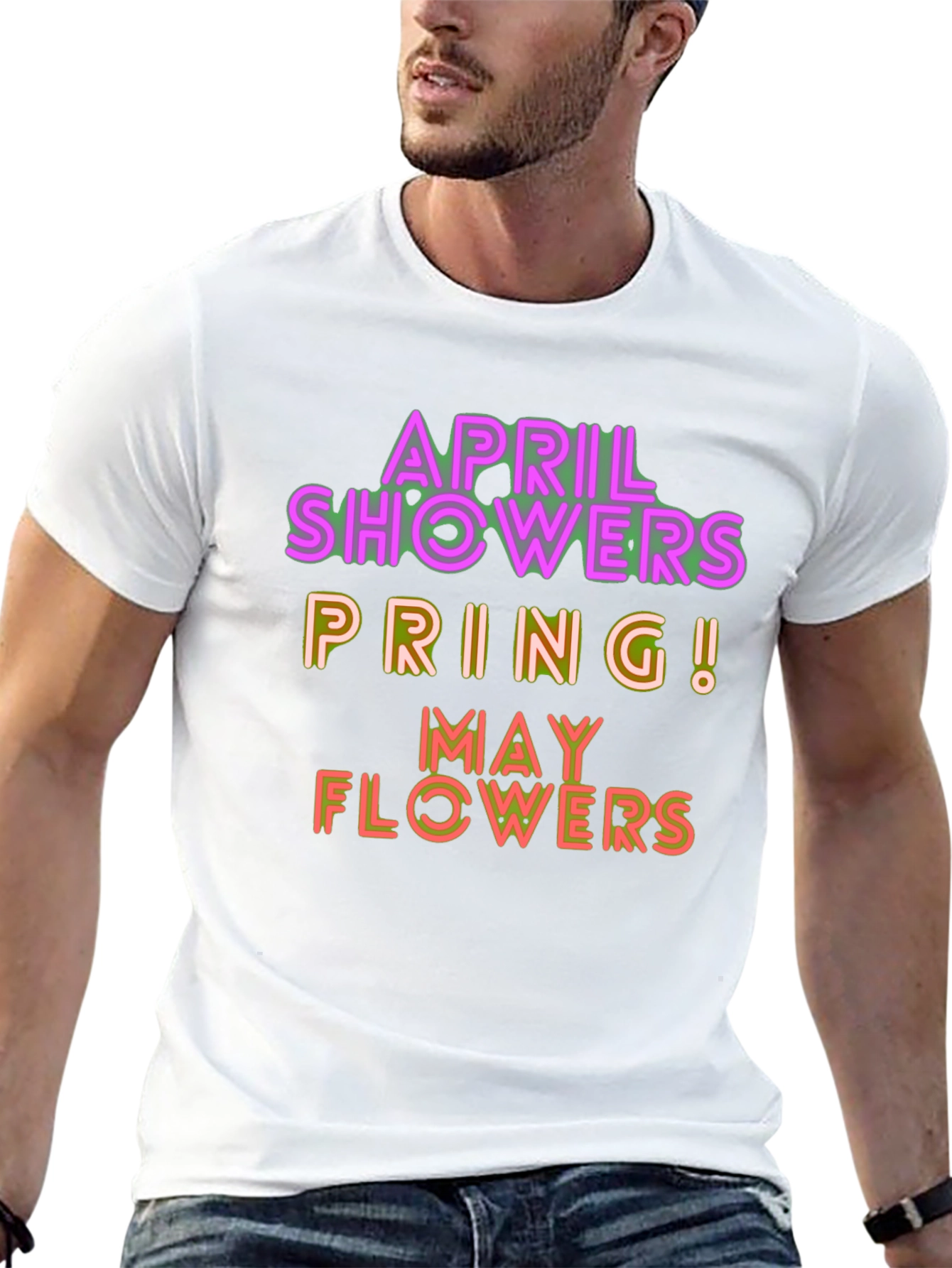 April Showers Spring May Flowers Graphic T-Shirt