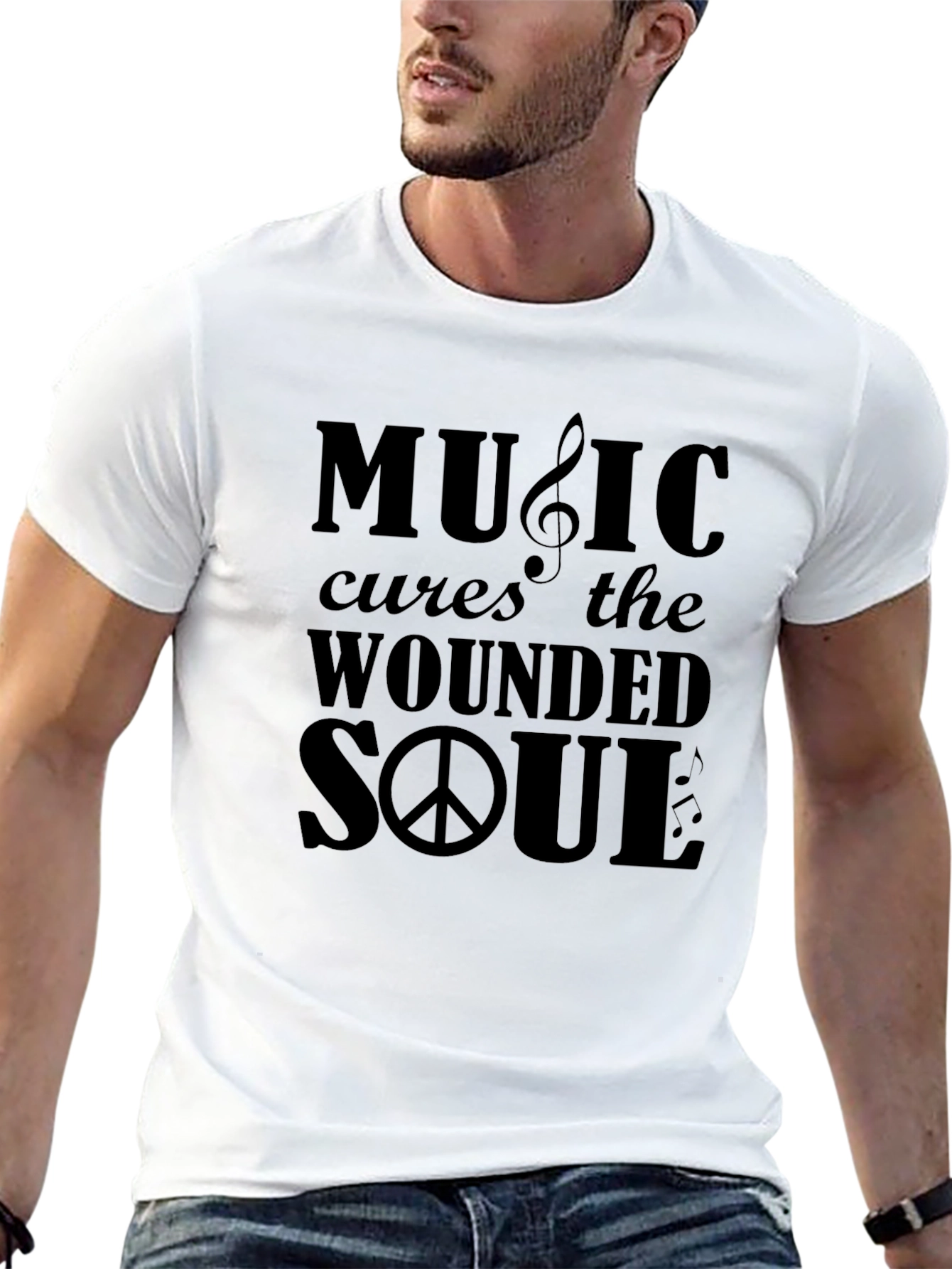 Music Cures Soul Graphic T-Shirt