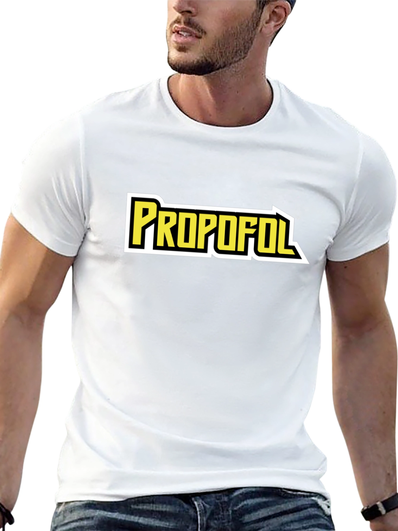 Propofol Graphic Tee - Black Cotton Blend T-Shirt