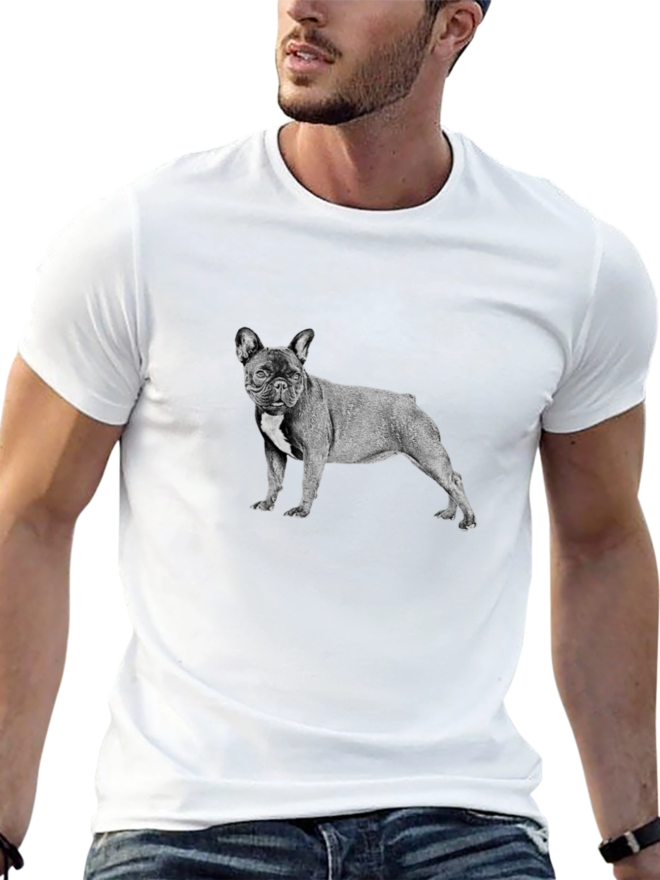French Bulldog Graphic Tee - Mens Black T-Shirt