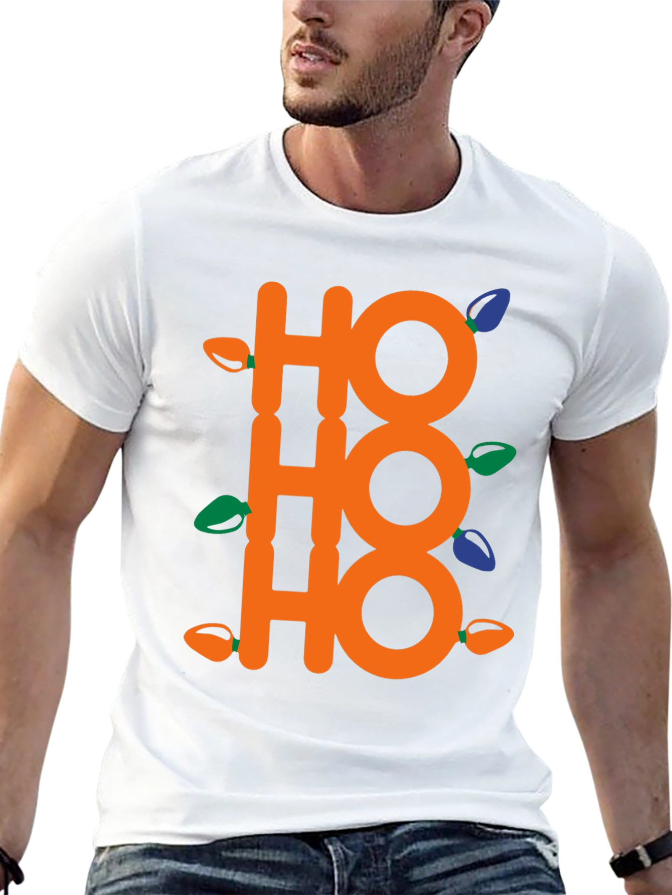 Festive Ho Ho Ho Christmas Lights T-Shirt