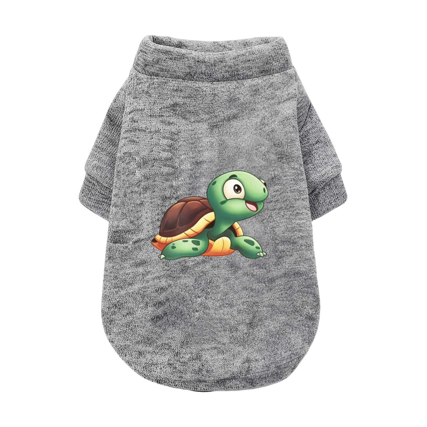 Cheerful Cartoon Turtle Print Pet Sweater, Soft Comfy Small Pet Clothes