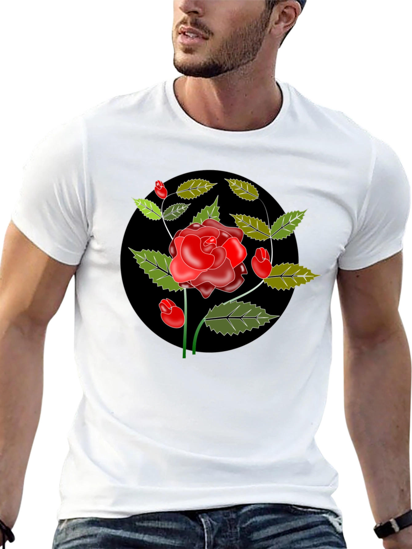 Black Rose Graphic Tee - Classic Style