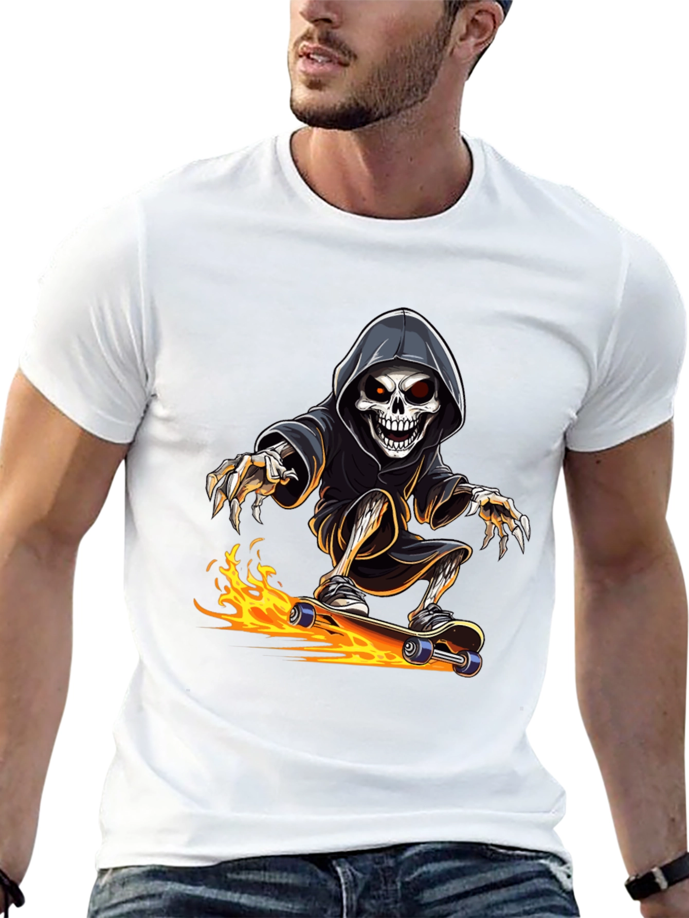 Grim Reaper Skateboard Graphic Tee