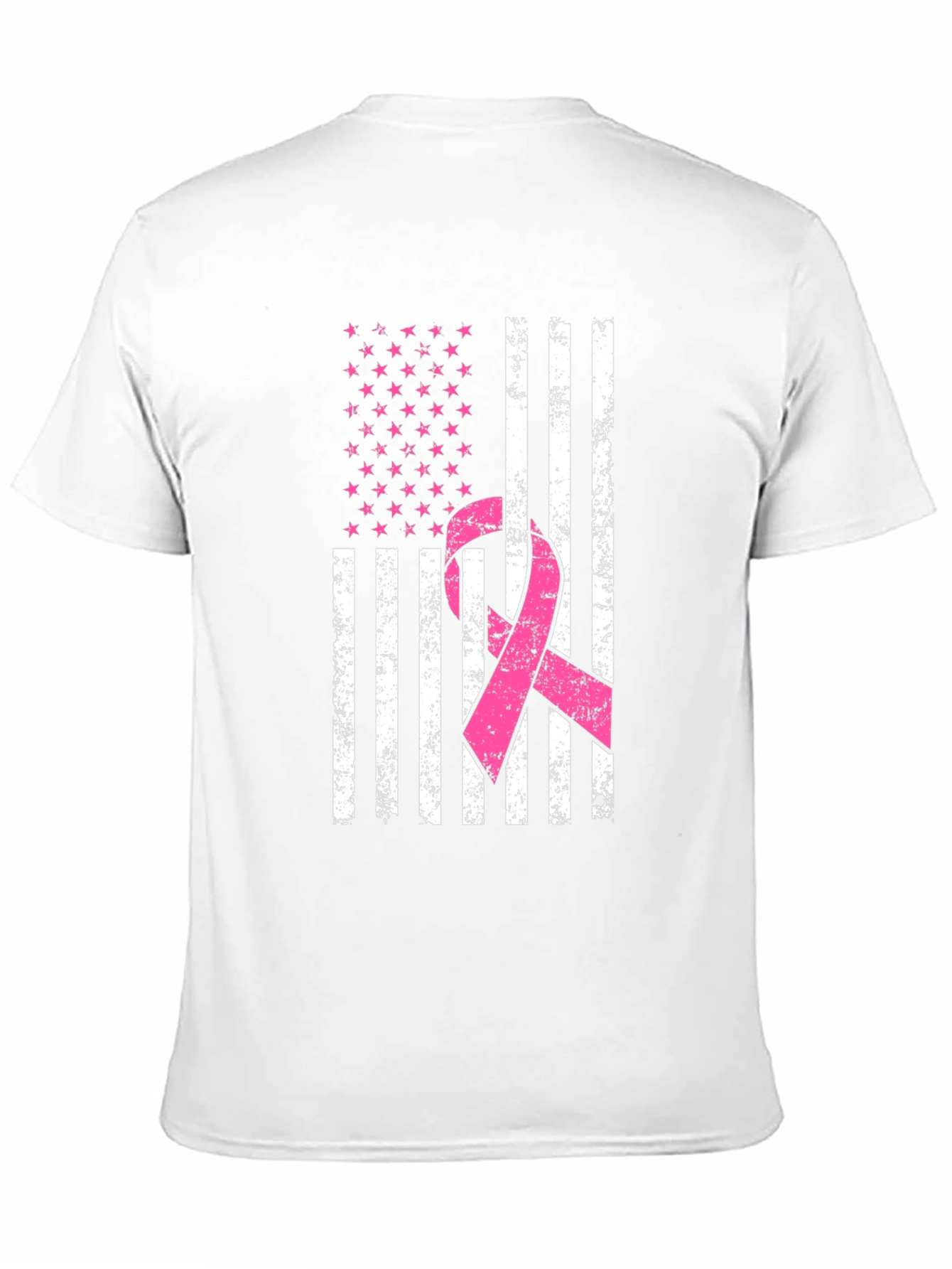Distressed Flag Breast Cancer Awareness T-Shirt