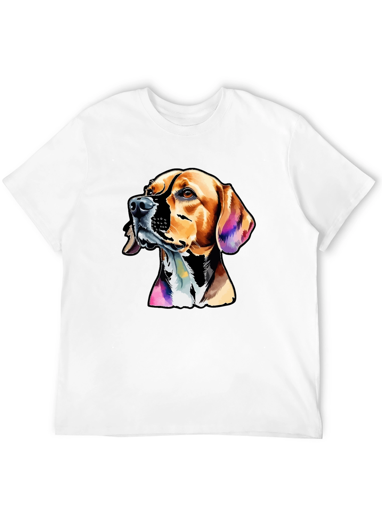 Dog Graphic Print Mens Black T-Shirt
