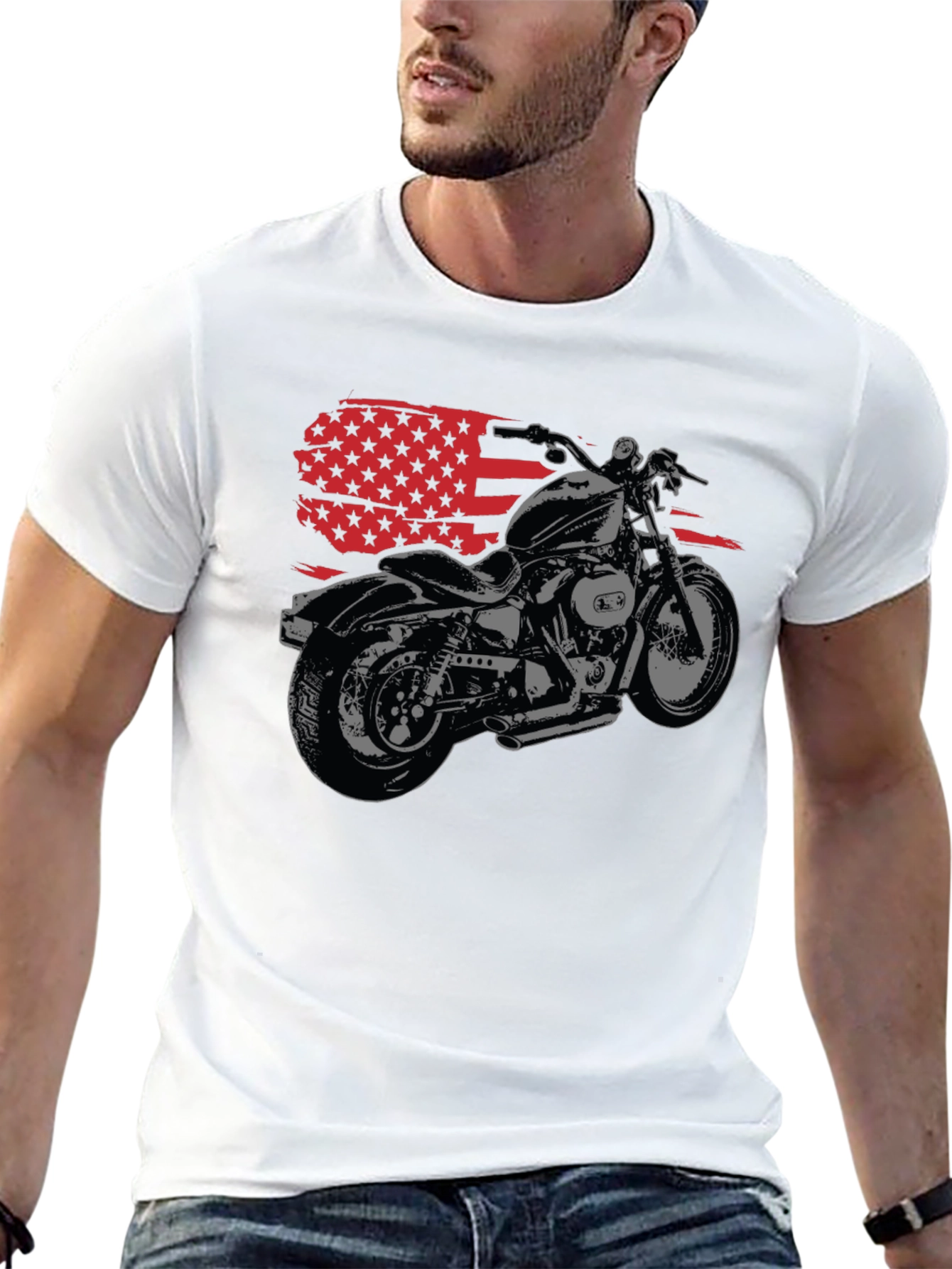 American Motorcycle Graphic Tee - Ride in Style