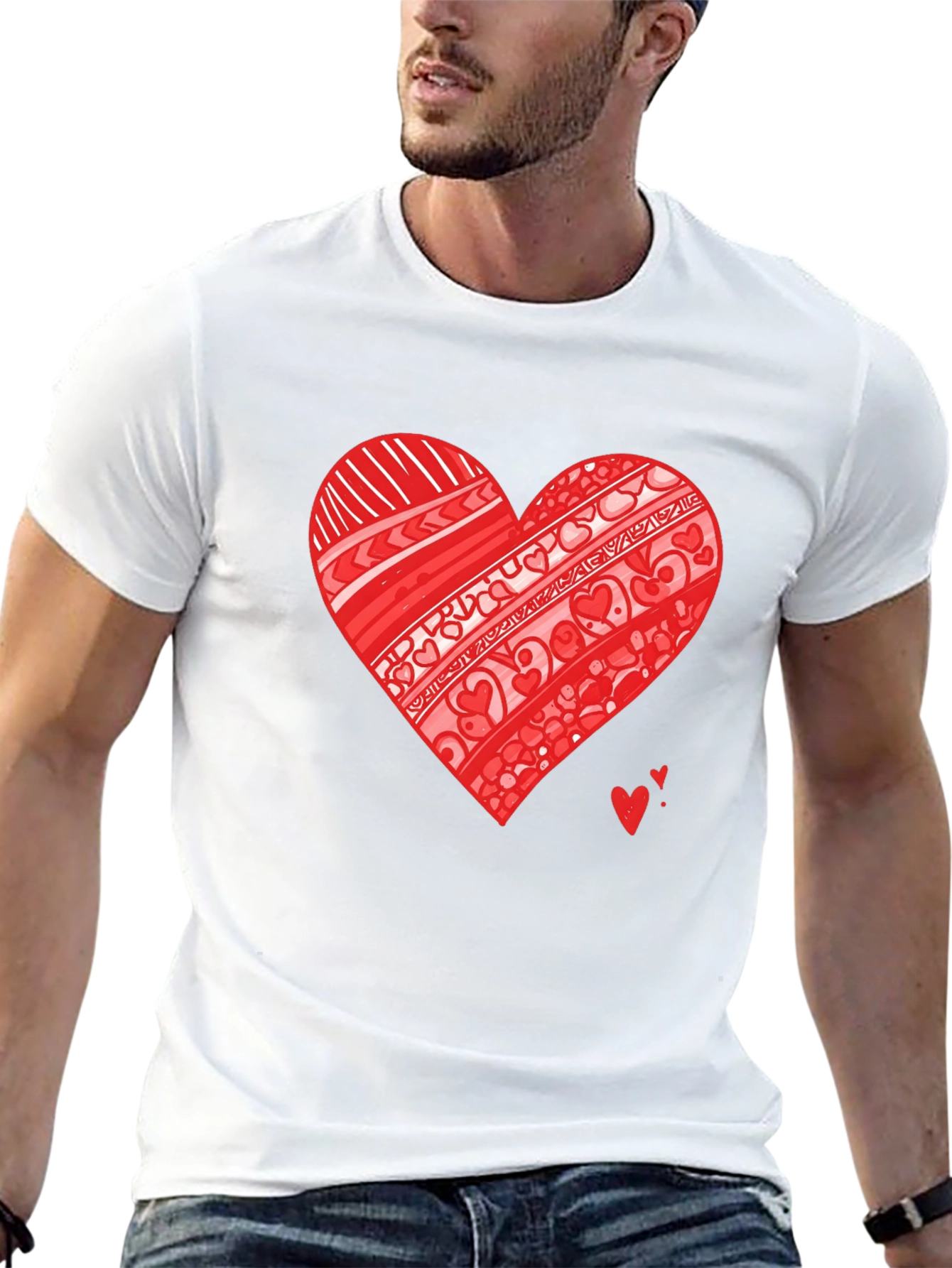 Heart Graphic Black Tee Shirt