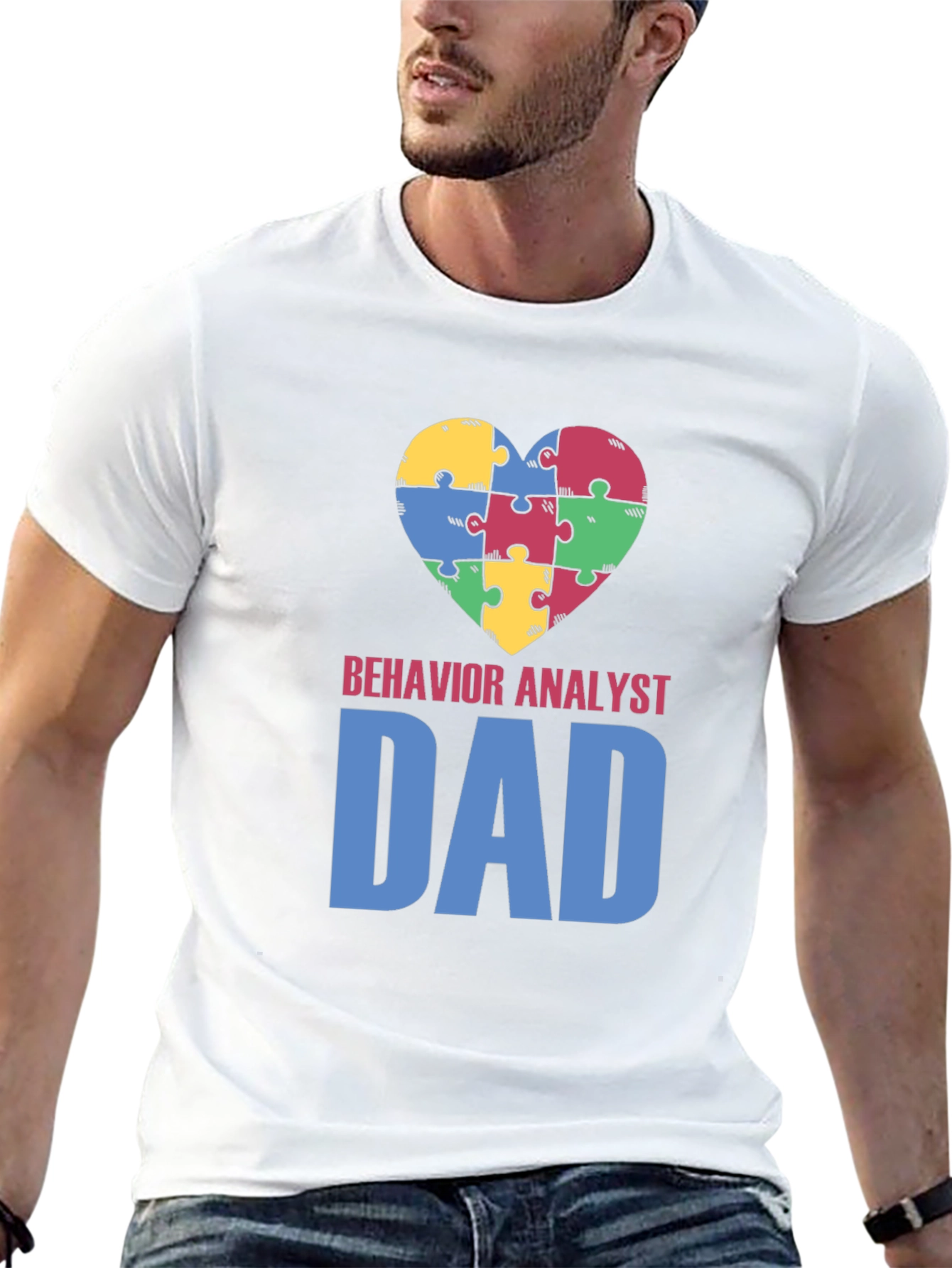 Behavior Analyst Dad Autism Awareness T-Shirt