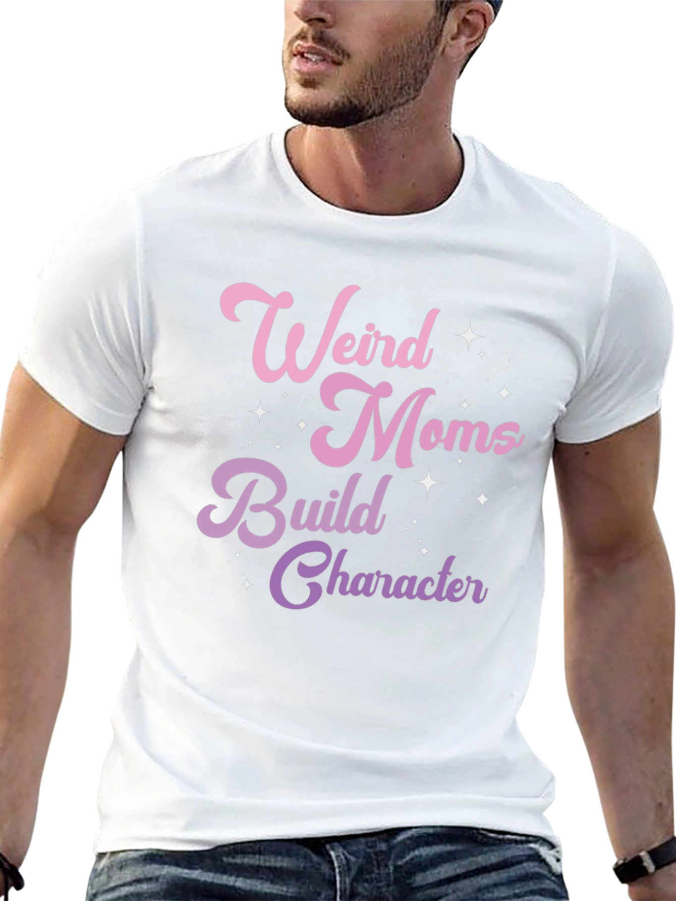Weird Moms Build Character Graphic T-Shirt