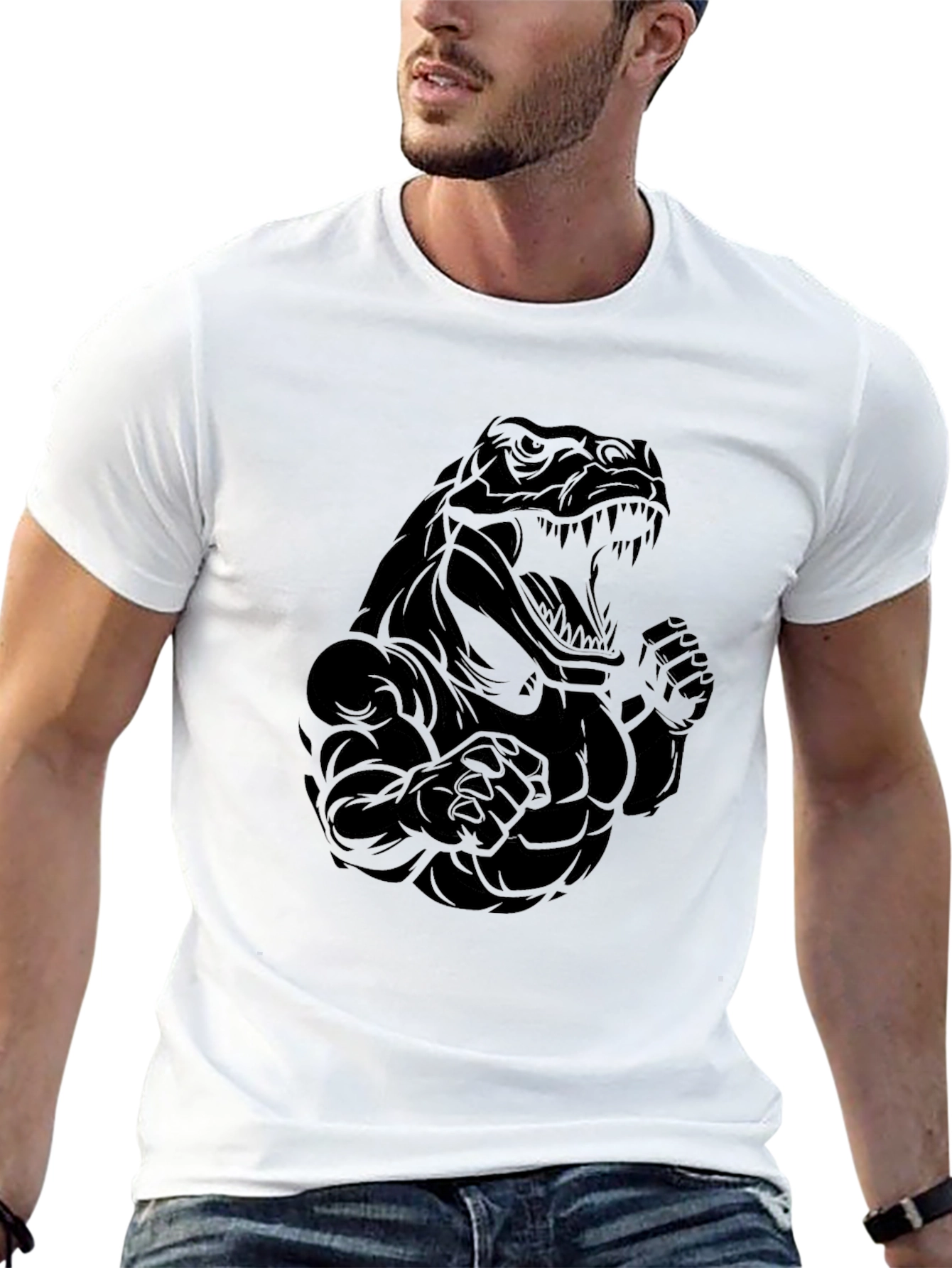 Black Dinosaur Gym T-Shirt