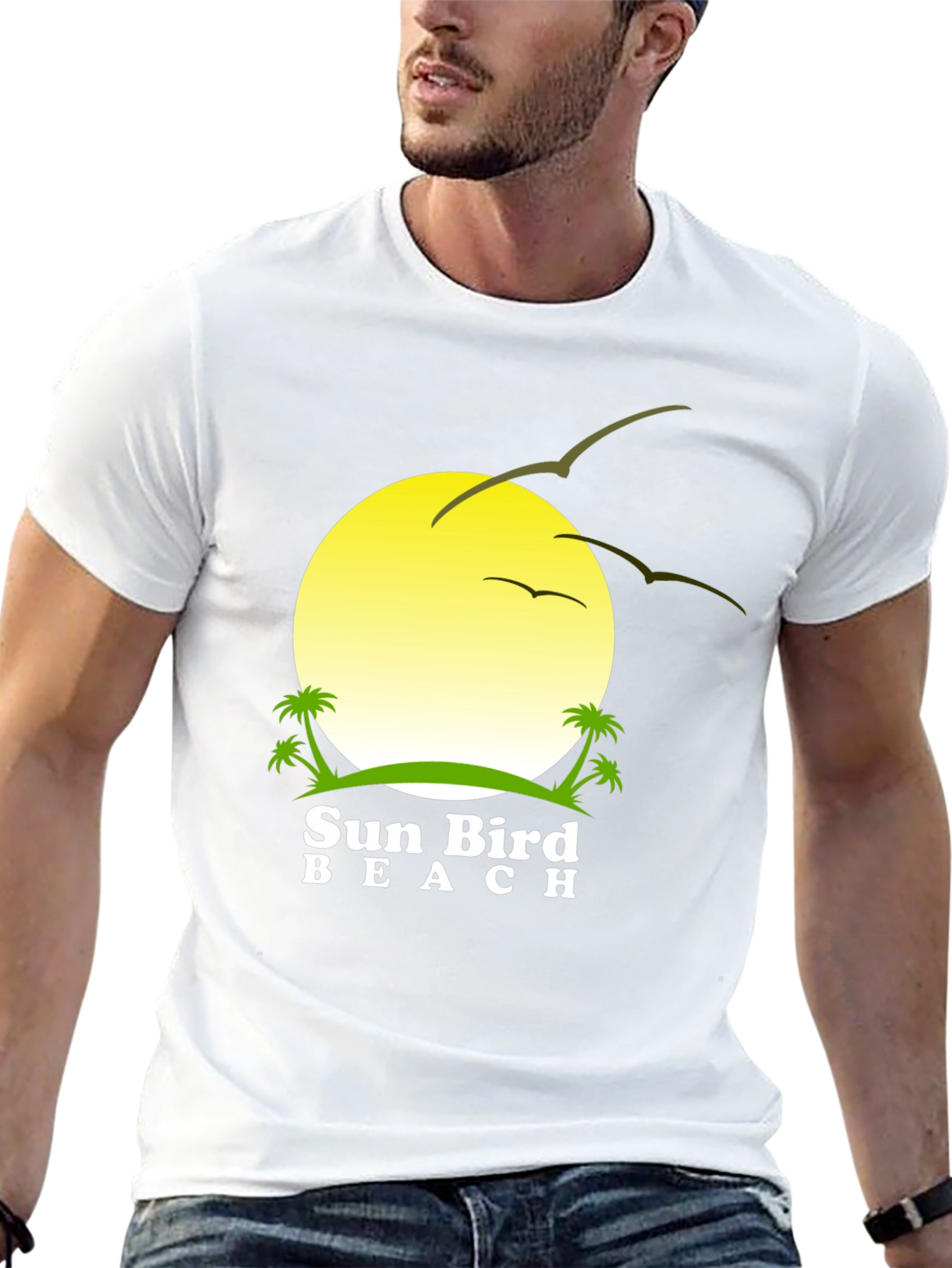 Sun Bird Beach Black T-Shirt