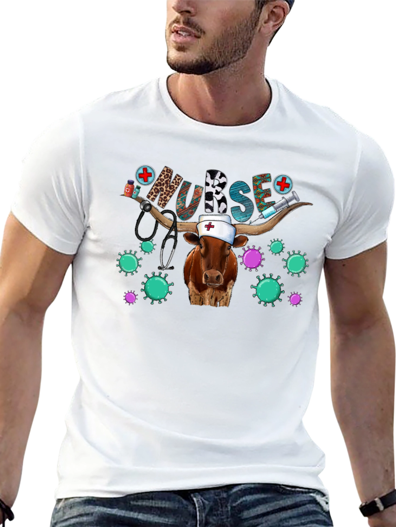 Nurse Cow T-Shirt Novelty Animal Graphic Tee