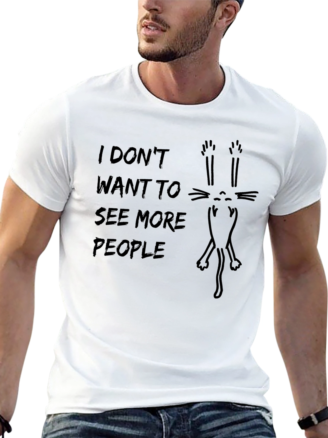 Introvert Cat T-Shirt - Funny Graphic Tee