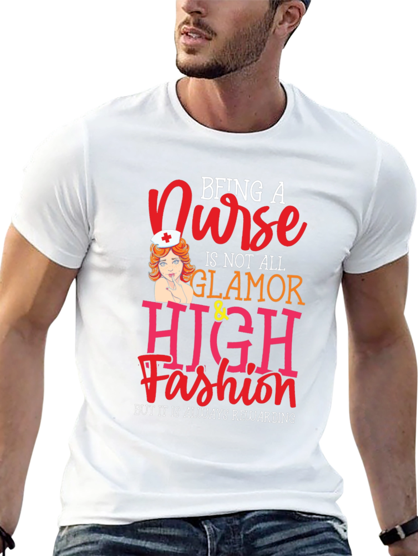 Nurse Glamour T-Shirt - Rewarding Profession Tee