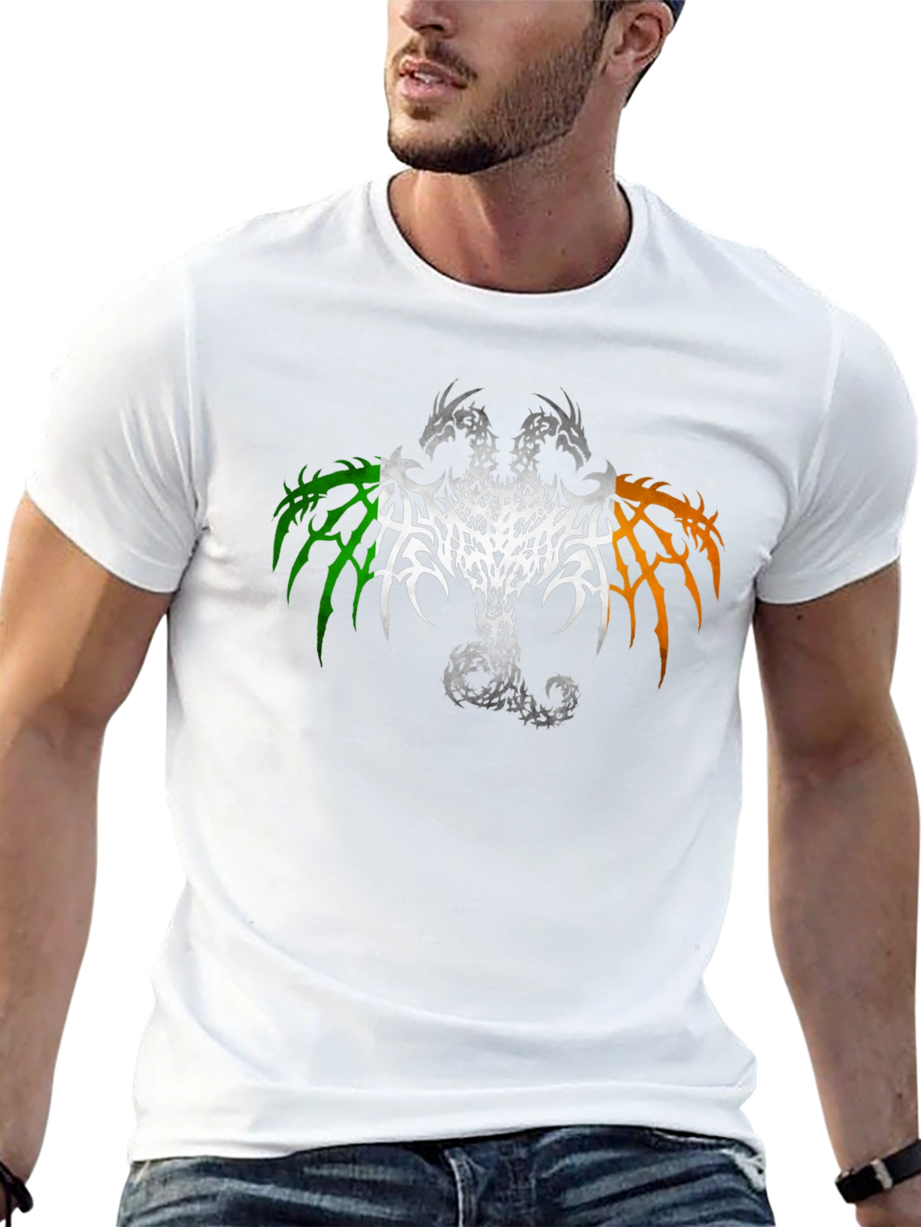 Irish Dragon Flag Graphic T-Shirt - Black
