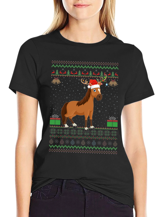 Christmas Horse Ugly Sweater T-Shirt