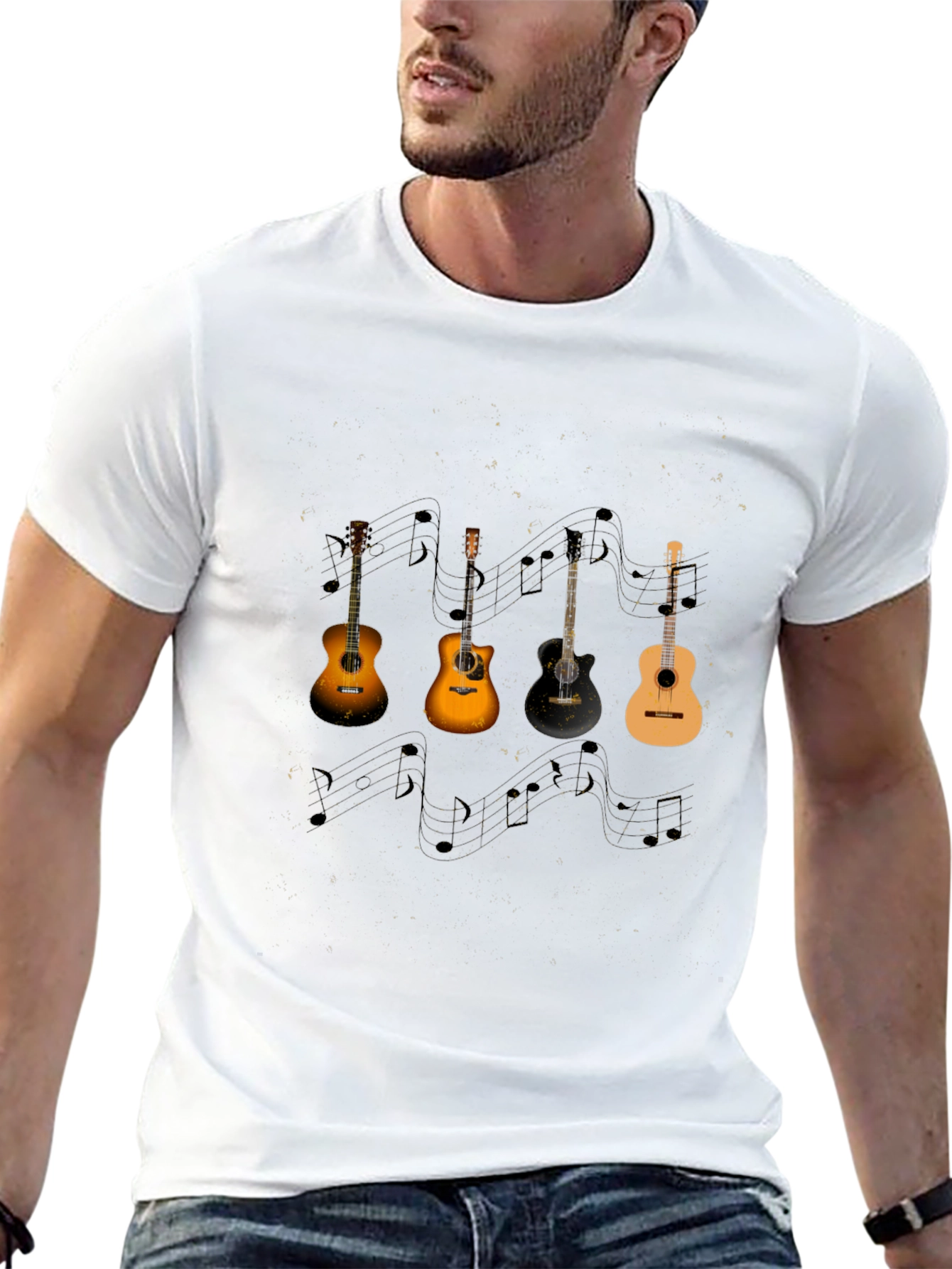 Guitar Music Notes Black Tee