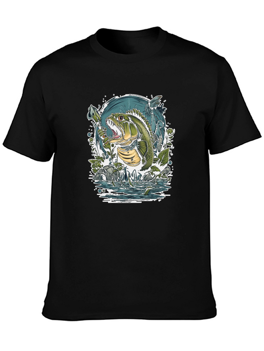 Bass Fishing T-Shirt - Graphic Print