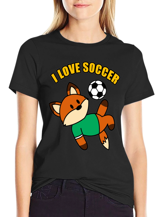 I Love Soccer Fox Graphic Tee