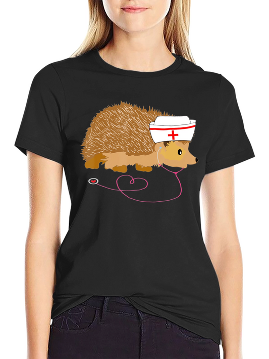 Nurse Hedgehog T-Shirt Funny Medical Staff Tee